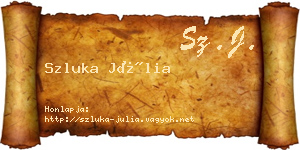 Szluka Júlia névjegykártya