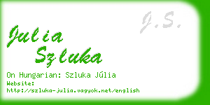 julia szluka business card